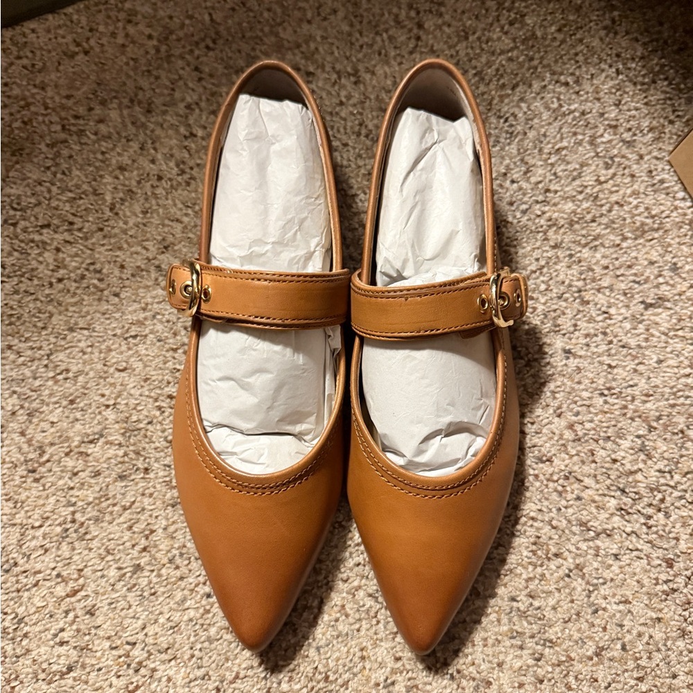 Elegant Tan Women's Mary Jane Shoes